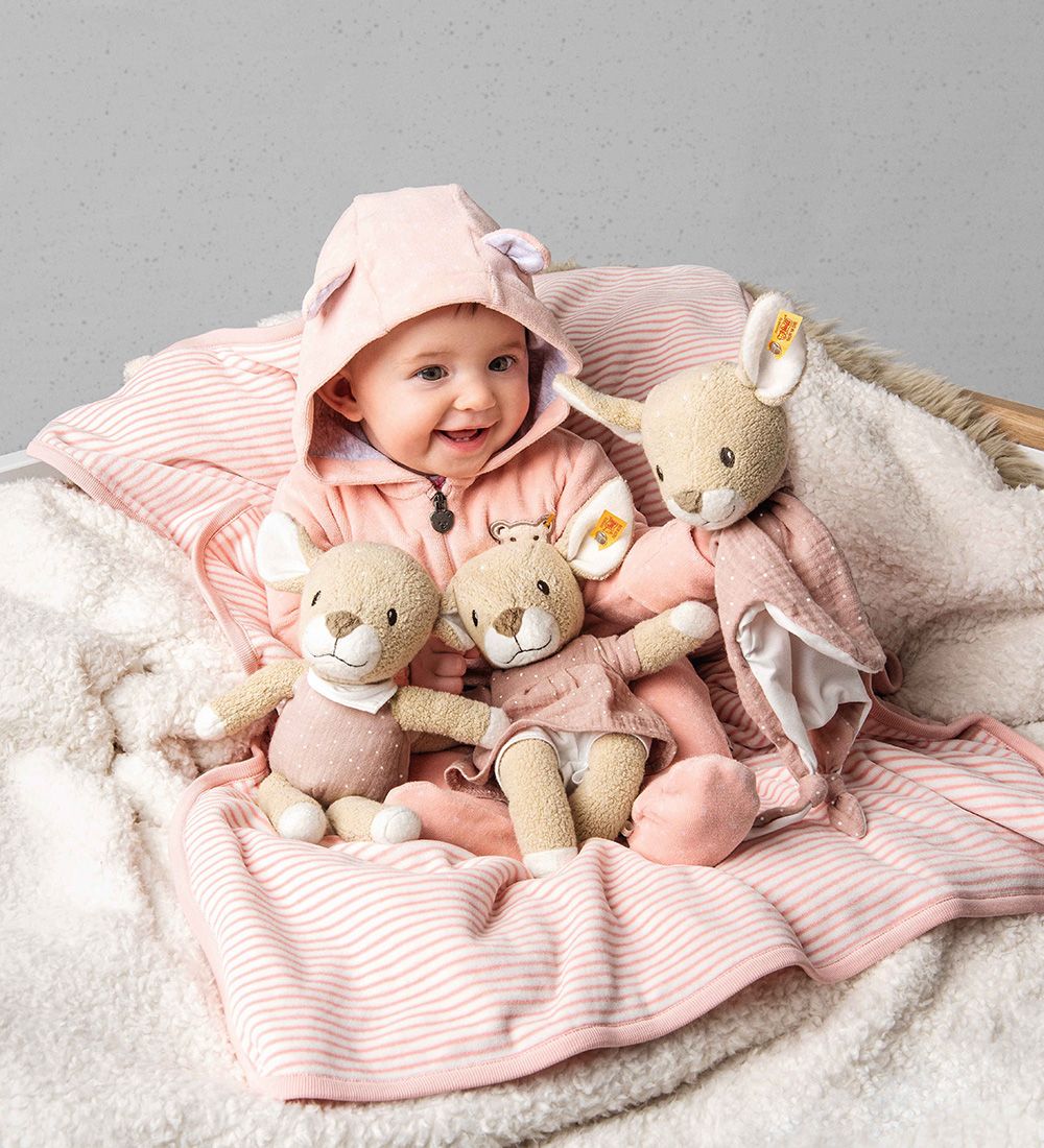 Steiff Musik Soft Toy - 23 cm - Raja Deer - Beige/Pink