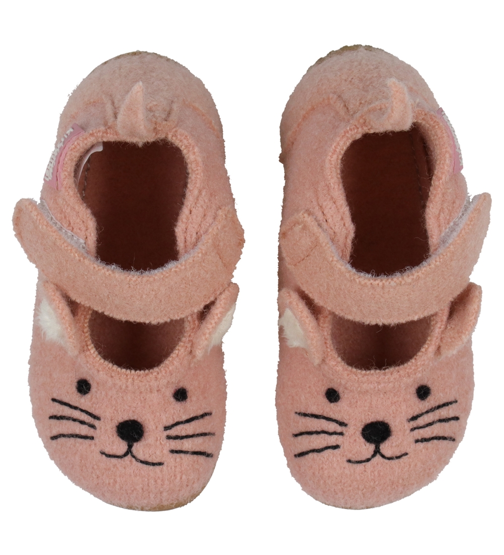 Living Kitzbühel Ballerina Slippers - Wool - Rose Cloud w. Mouse