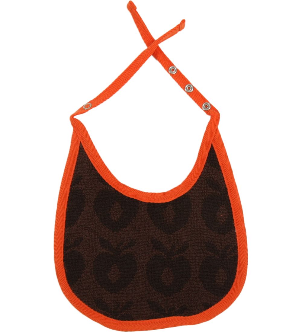 Småfolk Teething Bib - Brown w. Apples