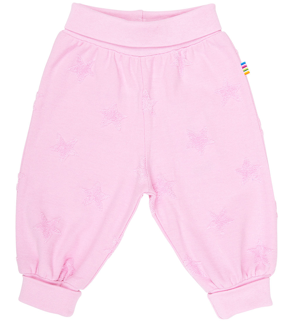 Joha Cotton Trousers - Pink w. Terry Stars