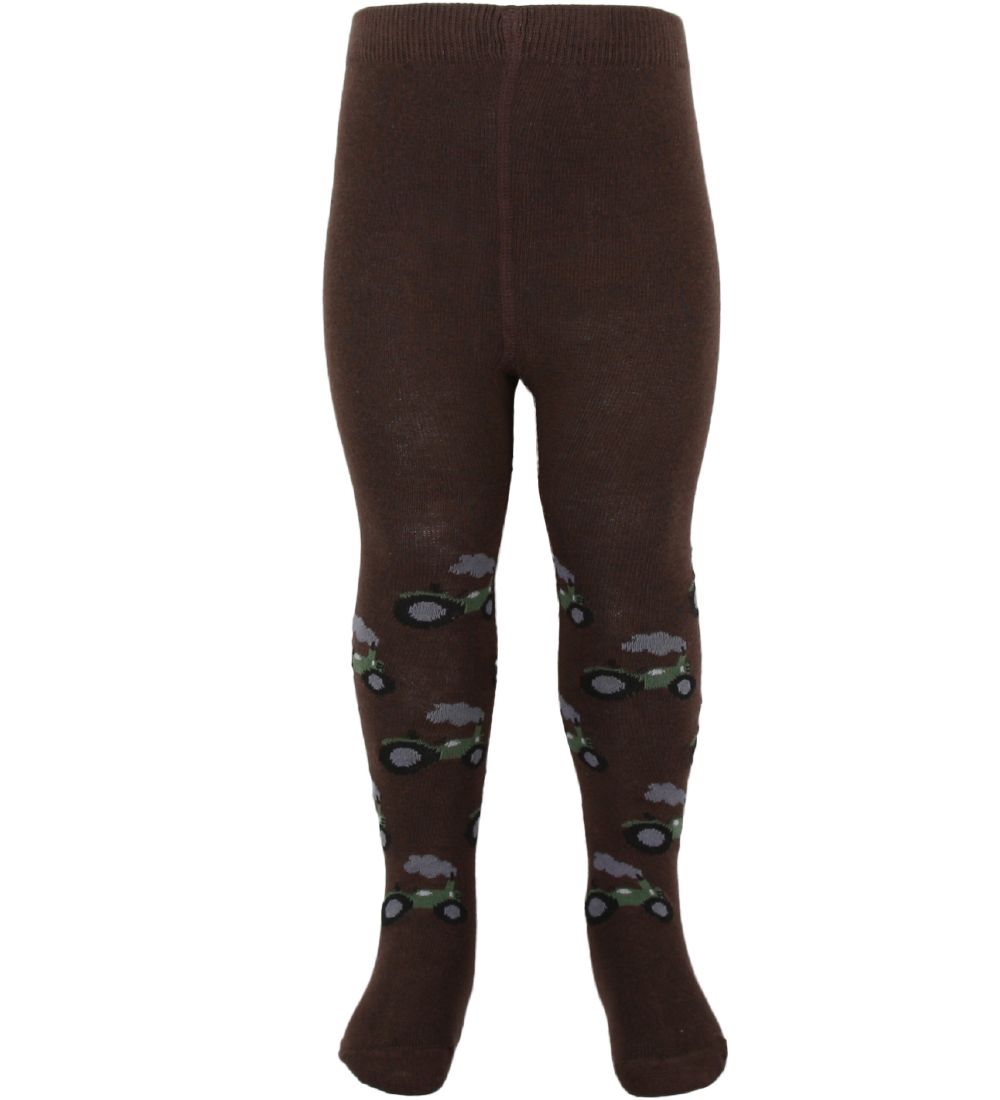 Fuzzies Tights - Brown w. Tractor