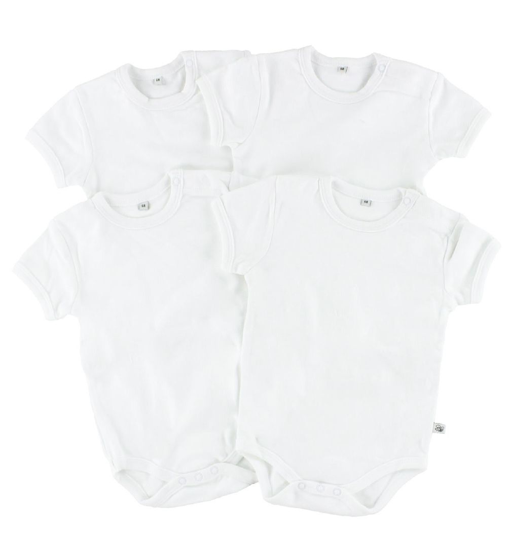 Pippi Baby Bodysuit - 4-Pack - S/S - White
