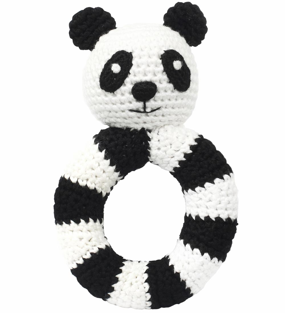 NatureZoo Rattle - Round - Sir Panda - Black/White