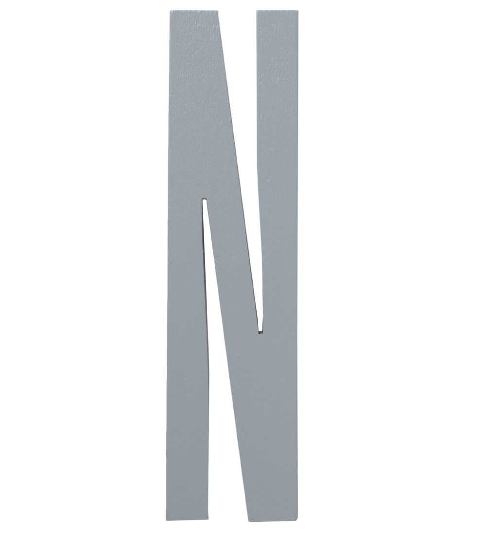 Design Letters Wooden Letter - N - Grey