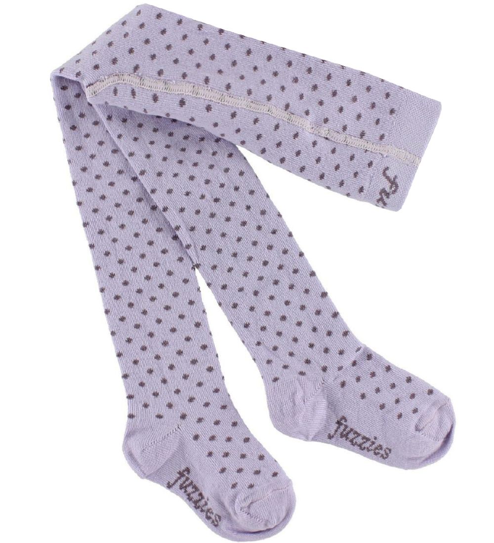 Fuzzies Tights - Pale Lavender w. The Purple Dots