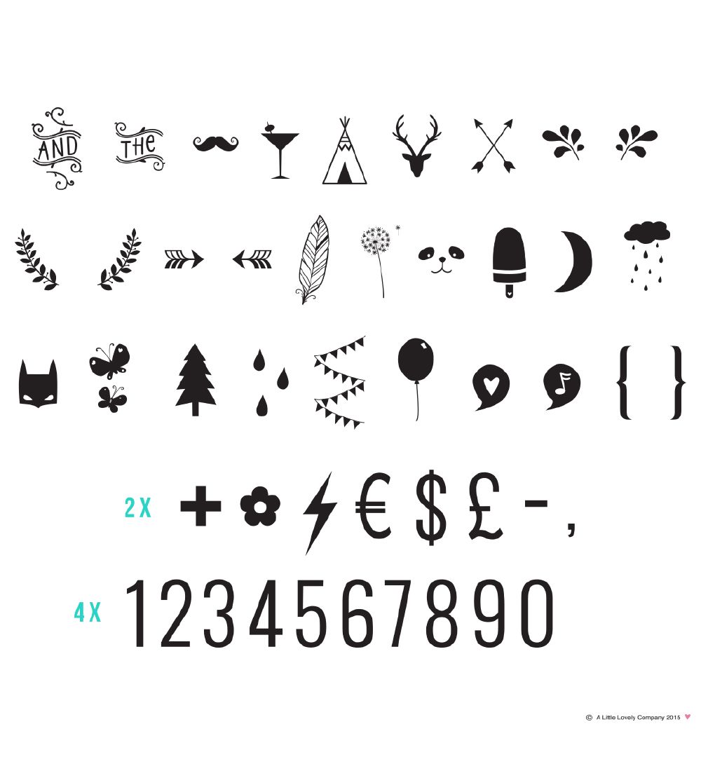 A Little Lovely Company Light Box Symbol Set - Numbers & Symbols