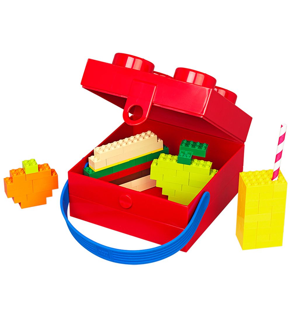 Boîte à Repas av. Poignée LEGO® Storage - 4 Boutons - Rouge