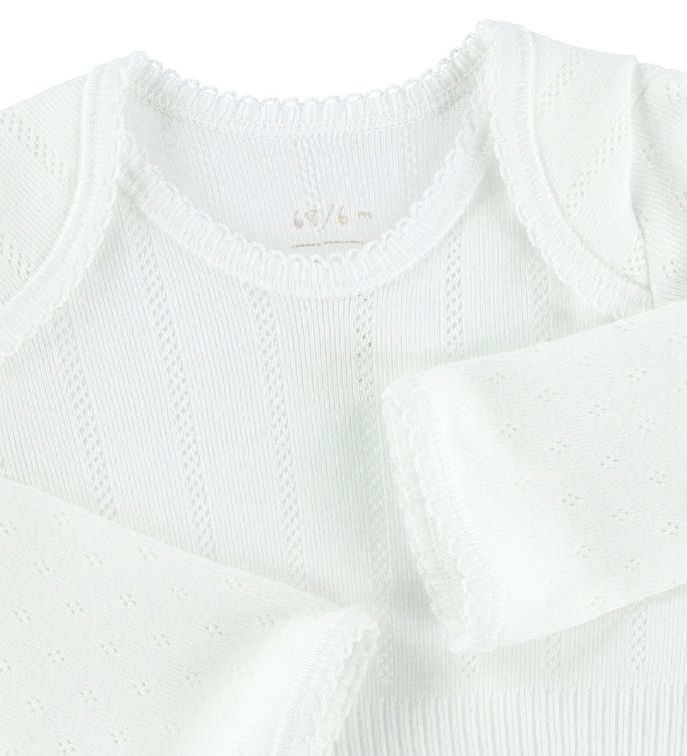 Noa Noa miniature Bodysuit - L/S - White w. Pointelle