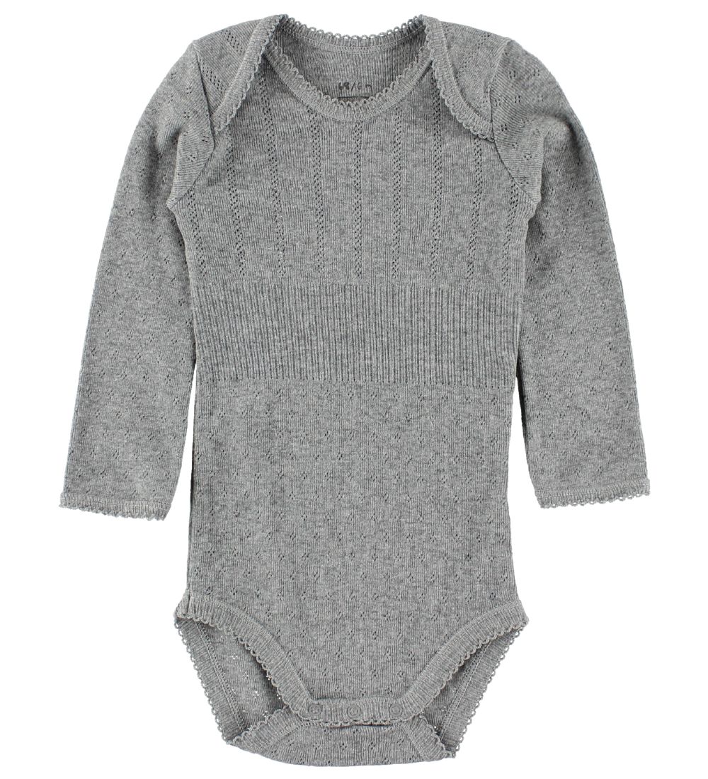 Noa Noa miniature Body - l/ä - Graumeliert m. Lochmuster
