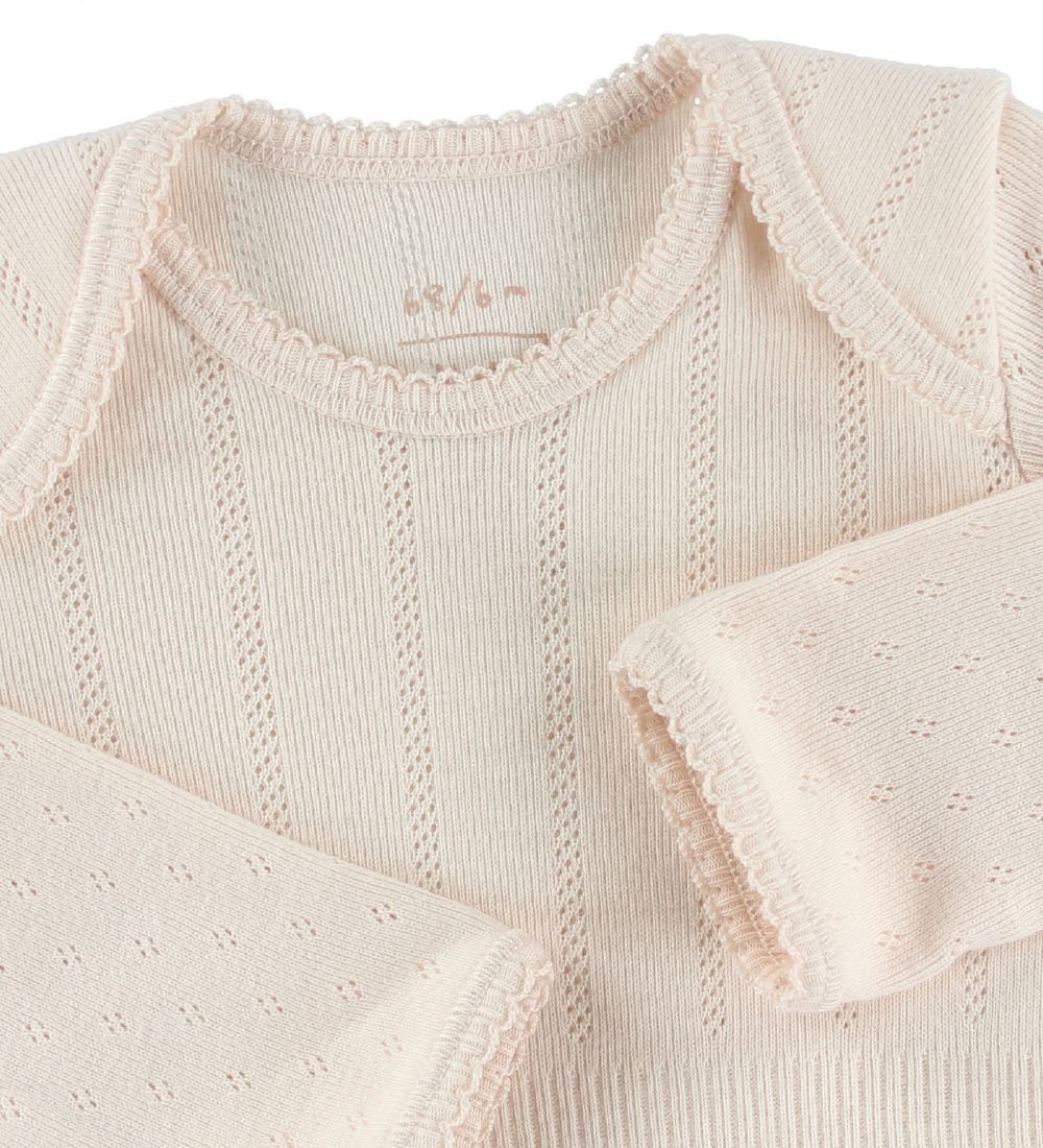 Noa Noa miniature Bodysuit - L/S - Light Coral w. Pointelle