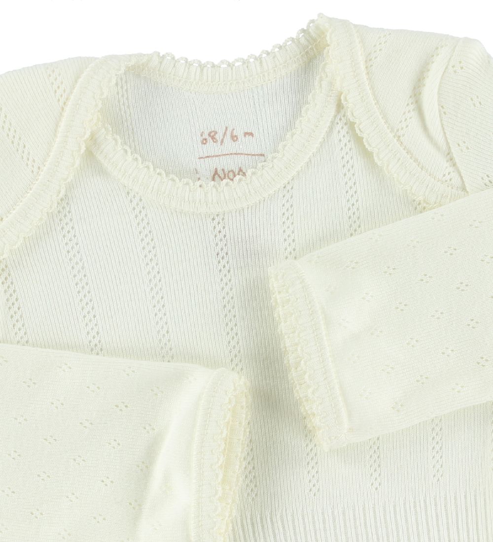 Noa Noa miniature Bodysuit - L/S - Ivory w. Pointelle