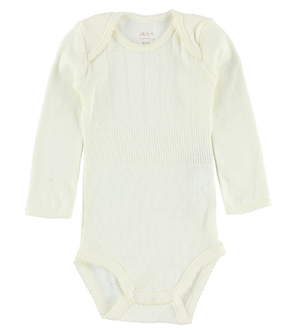 Noa Noa miniature Bodysuit - L/S - Ivory w. Pointelle