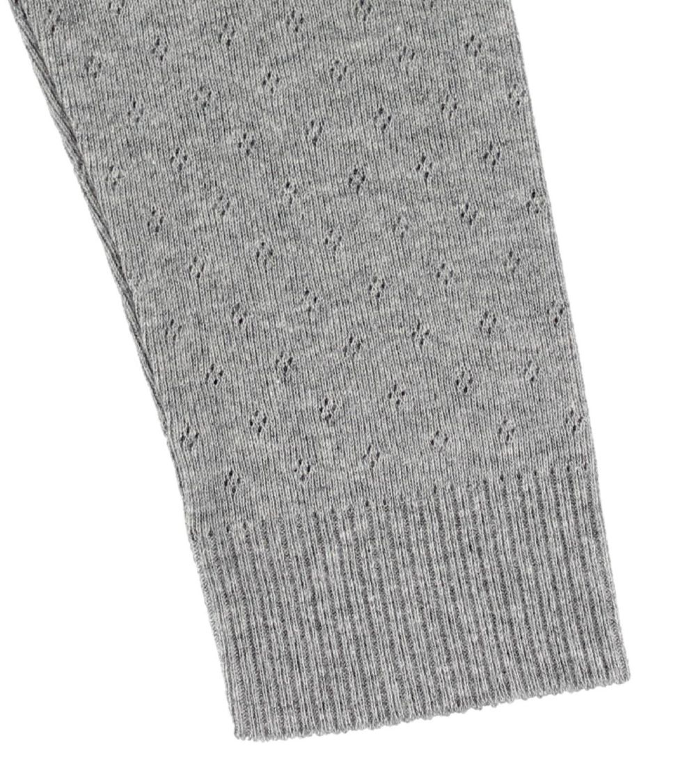 Noa Noa miniature Leggings - Grey Melange w. Pointelle