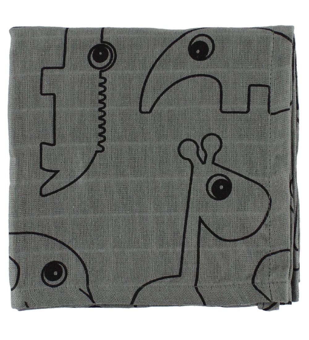 Done By Deer Muslin Cloth - 70x70 - 2-Pack - Grey w. Elphee
