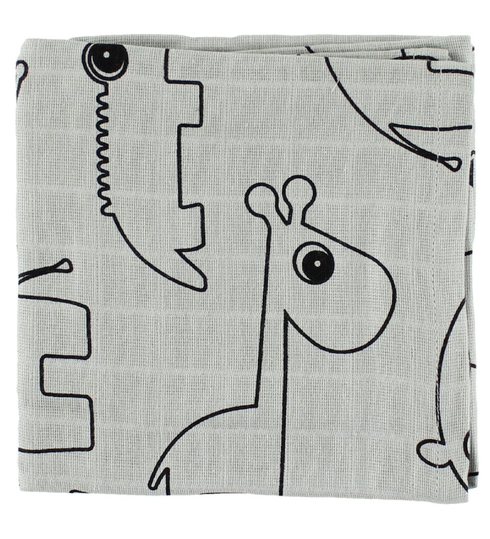 Done By Deer Muslin Cloth - 70x70 - 2-Pack - Grey w. Elphee