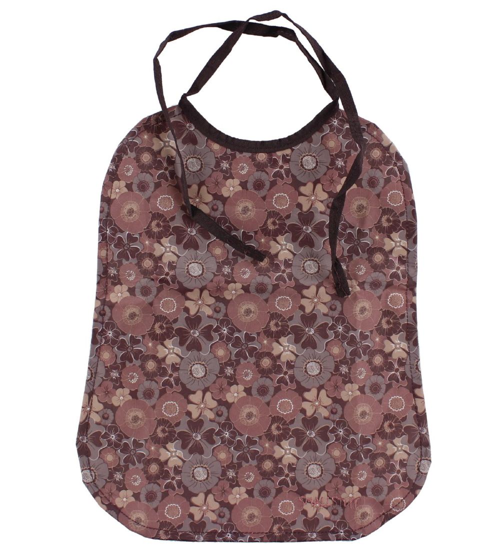 Smallstuff Bib - Long - Dark Purple w. Flowers