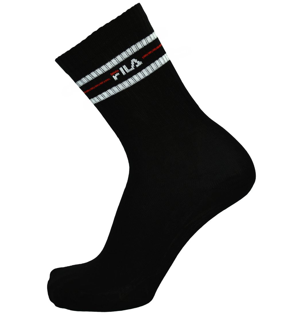 Fila Sports Socks - 3-Pack - Black w. Stripes