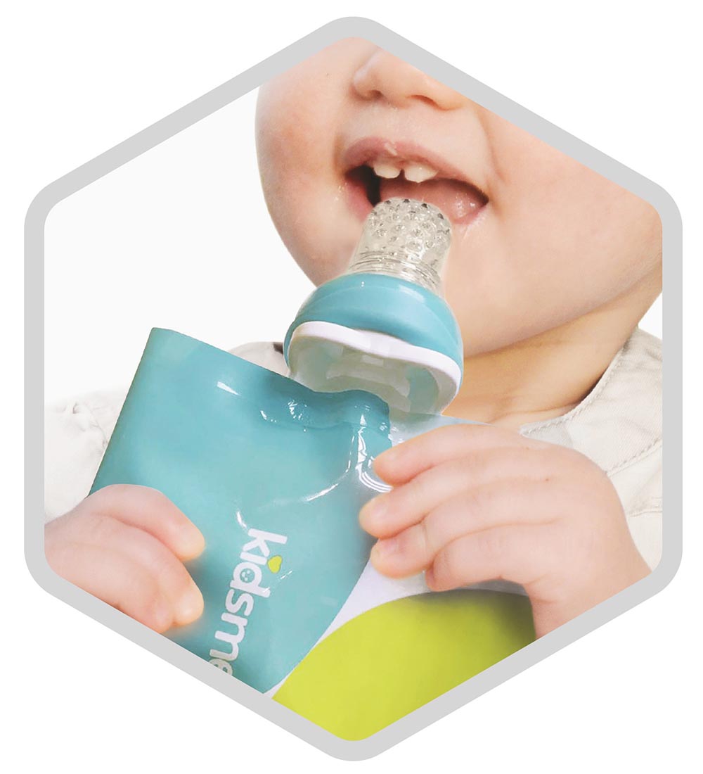 KidsMe Food Pouches w. Adapter - Lime