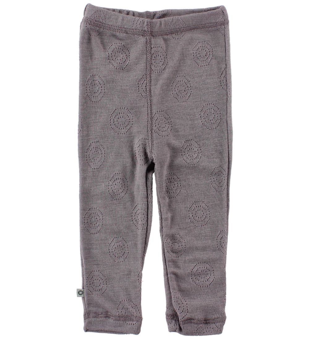 Smallstuff Leggings - Wool - Lavender w. Pointelle