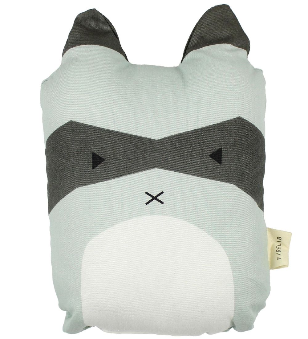 Fabelab Cushion - 20x15 - Animal Friends - Mint w. Raccoon