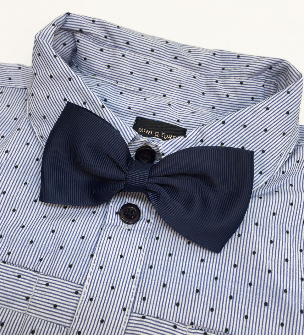 By Stær Bow Tie - Grosgrain - Navy w. Structure