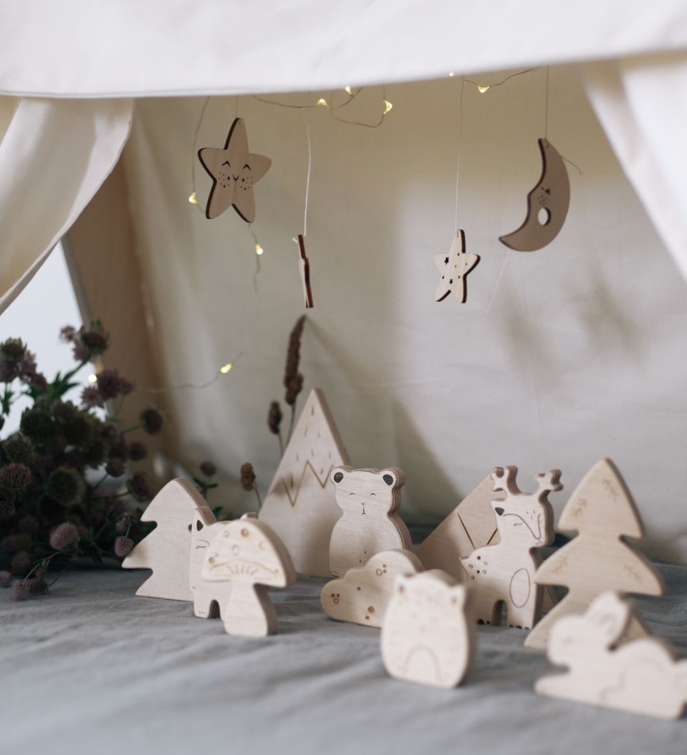 Loullou Figurines - 12 cm - Wood - Forest