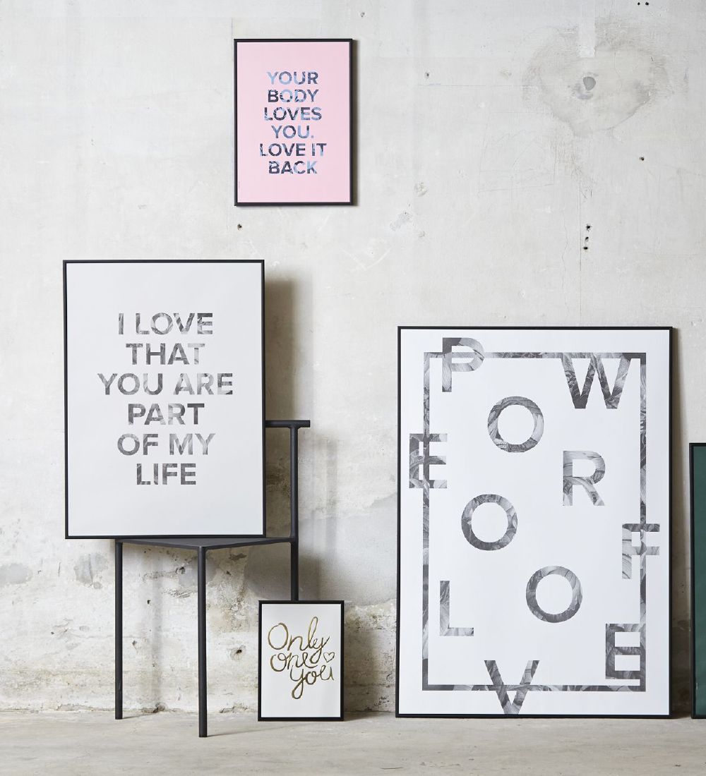 I Love My Type Poster - A4 - Only One You - Light Grey w. Text